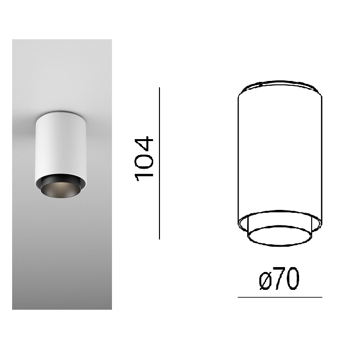 VYRO x1 round LED 230V surface-mounted 47033