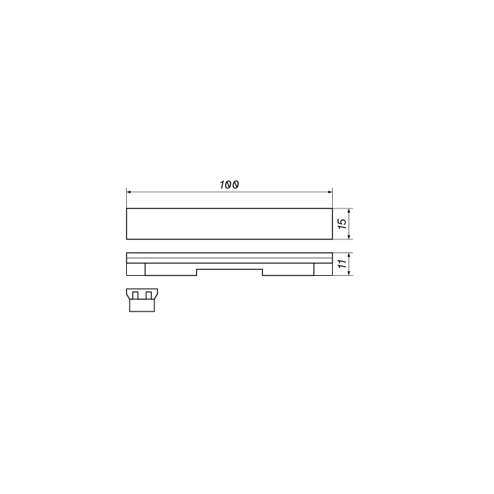 OXYLED MICROLINE aluminum front cap 10 cm for micro rails