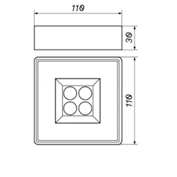 OXYLED PUNTO natynkowy panel sufitowy 8W LED