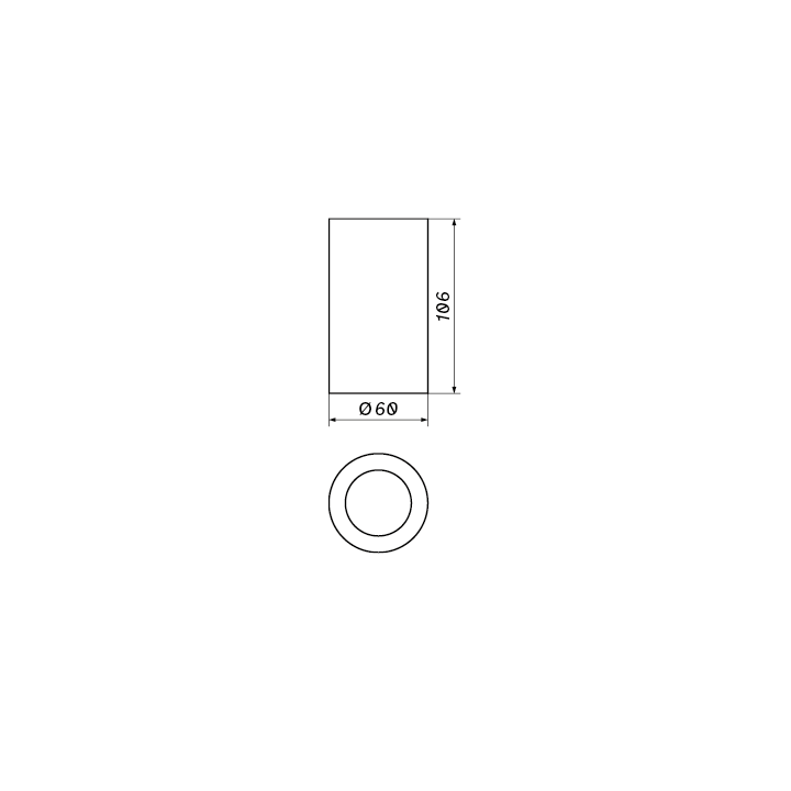 OXYLED CROSTI LUCE tuba biała, czarna GU10 10cm