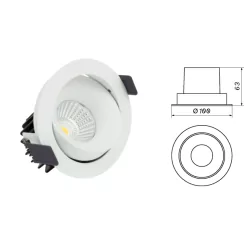 OXYLED OTTI oprawa podtynkowa ruchoma LED 10W