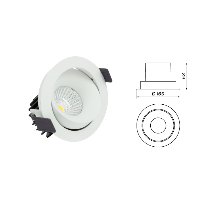 OXYLED OTTI recessed round LED 10W