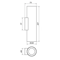 OXYLED CROSTI BERRA wall lamp GU10