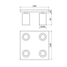 OXYLED CROSTI LACCE QUATRO ceinling lamp 4xGU10
