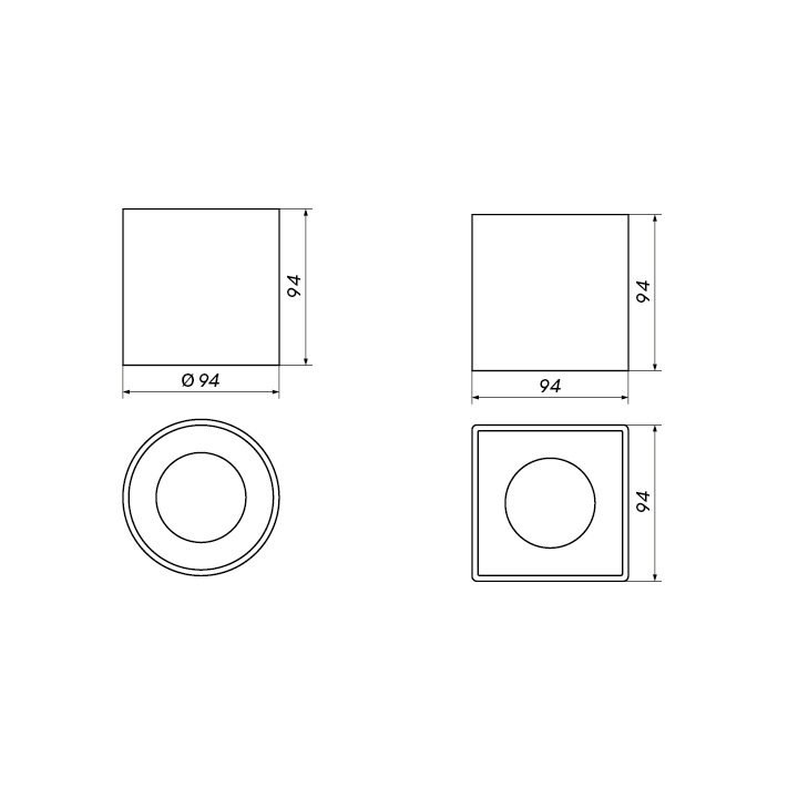 OXYLED SENISE LED 11,4W ceiling lamp white black