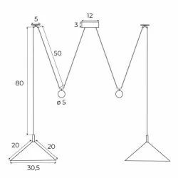 MAXlight VULCANO II P0506 lampa wisząca LED 3000K 412lm biel/złoto