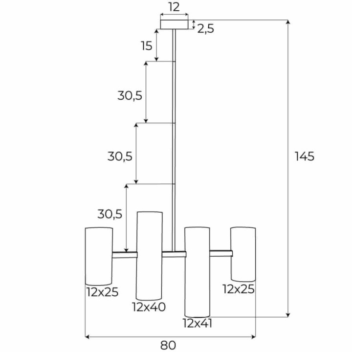 MAXLIGHT LAXER P0501/2 lampa wisząca biała, czarna żar&oacute;wki GU10 max 7W