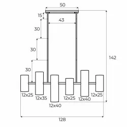 MAXLIGHT LAXER P0503/4 hanging lamp white, black bulbs 6xGU10 7W