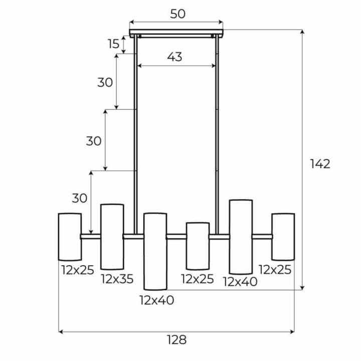 MAXLIGHT LAXER P0503/4 lampa wisząca biała, żar&oacute;wki 6xGU10