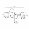Maxlight LAXER C0227/8 lampa sufitowa 4xGU10 max. moc 7W czarna biała