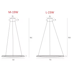 MAXLIGHT Queen P0493/4 lampa wisząca złota dwa rozmiary 3000K IP20