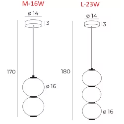 MAXLIGHT TAMA P0469/70 LED hanging lamp 3000K IP20 black