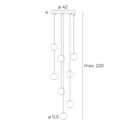 MAXLIGHT NOBILE VIII P0481 lampa wisząca LED 3000K 6W IP20 chrom