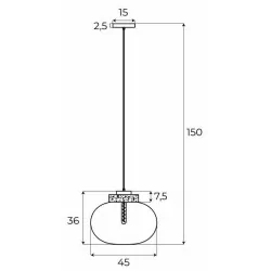 MAXLIGHT MOONSTONE P0515/6/7/8 hanging lamp E27 marble and glass 7W