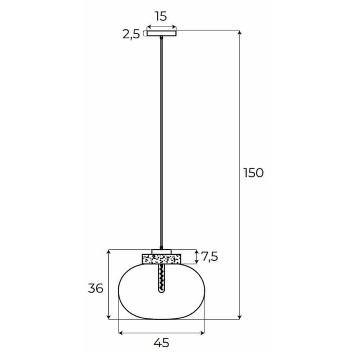 MAXLIGHT MOONSTONE P0515/6/7/8 hanging lamp E27 marble and glass 7W