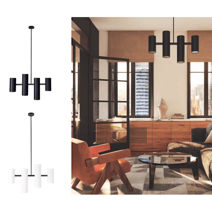 MAXLIGHT LAXER P0501/2 lampa wisząca biała, czarna żar&oacute;wki GU10 max 7W
