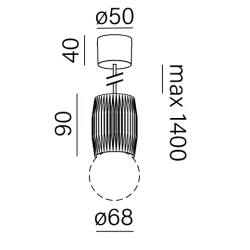 AQFORM TRIBA midi E27 lampa wisząca okrągła 59915 4 kolory żarówka E27