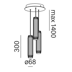 AQFORM TRIBA midi LED spider zwieszana 59928 nowoczesna i designerska