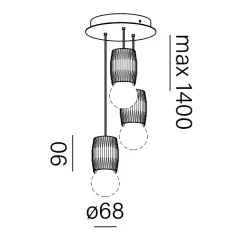 AQFORM TRIBA midi E27 spider suspended 59927 available in 4 colors