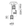 AQFORM TRIBA midi E27 spider suspended 59927 available in 4 colors