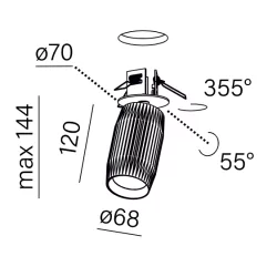 AQFORM TRIBA midi LED G/K reflector 16478 recessed tube 4 colors