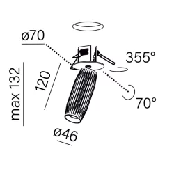 AQFORM TRIBA mini LED G/K reflector 16476 recessed tube 4 colors