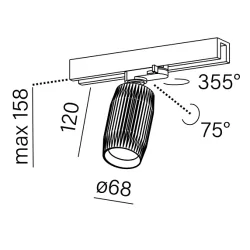 AQFORM TRIBA midi track 16479 LED lamp for 3F rails tube 4 colors IP20