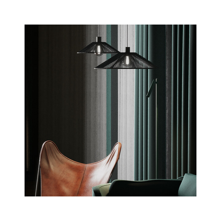AQFORM SNOP E27 suspended 59923 round modern black 40/60 cm