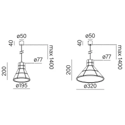 AQFORM FLARED cast LED suspended 59921 modern round 20/32cm 8.5W