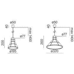 AQFORM FLARED cast E27 suspended 59919 modern white, black IP20