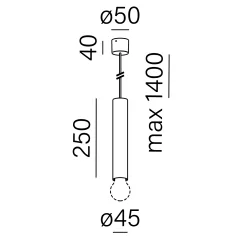 AQFORM PET E27 suspended 59906 tube white, black, gold, gray IP20