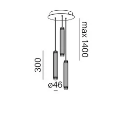 AQFORM TRIBA mini, midi LED spider zwieszana 59928/9