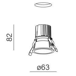 AQFORM HOLLOW LED wpuszczany 38058 IP44 6W 63mm czarny,  biały