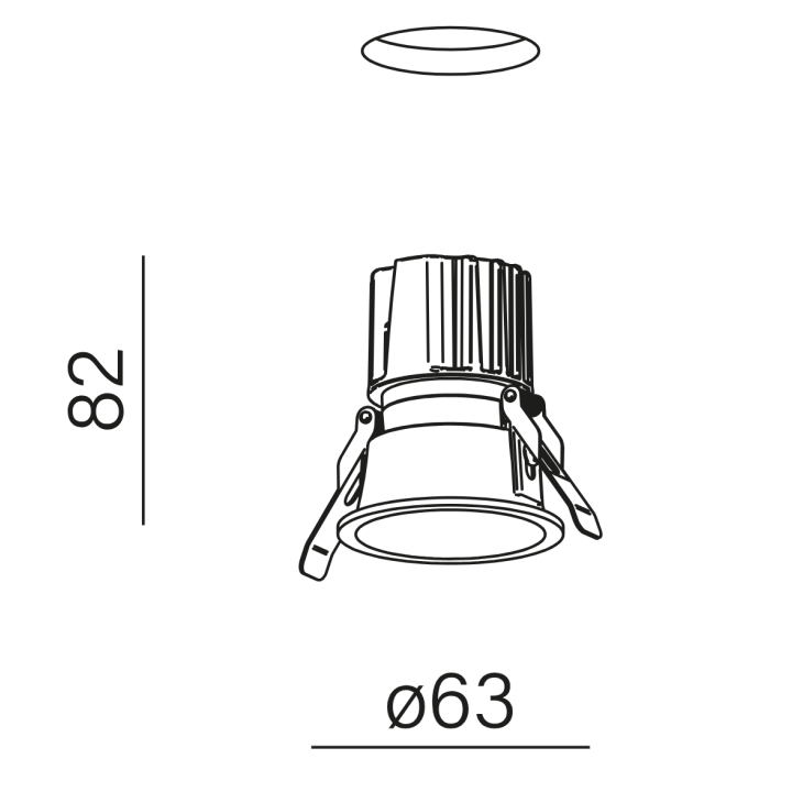 AQFORM HOLLOW LED wpuszczany 38058 IP44 6W 63mm czarny,  biały