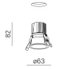 AQFORM HOLLOW LED wpuszczany 38058 IP44 6W 63mm czarny,  biały