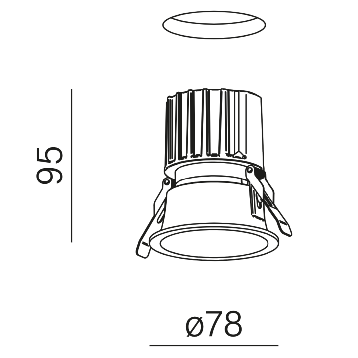 AQFORM HOLLOW LED recessed 38051 IP44 8.5W 78mm black, white