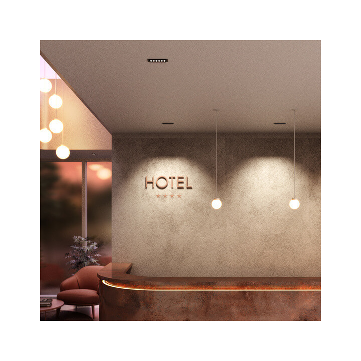 AQFORM RAFTER mini points move recessed, oblong lamp for ceilings