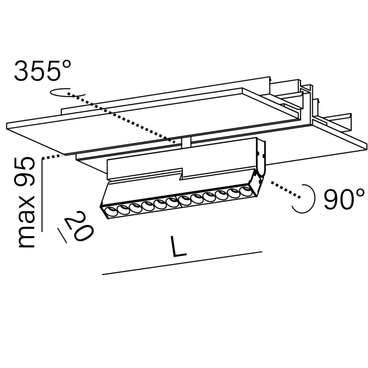AQFORM RAFTER mini points move LED high multitrack regulowana 2 kolory