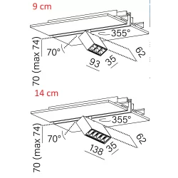 AQFORM RAFTER points LED high multitrack 9cm, 14cm możliwość obracania