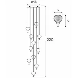 MAXLIGHT Palloncini 11 LED hanging lamp 3000K 11x6W elegant lamp