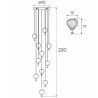 MAXLIGHT Palloncini 11 lampa wisząca LED 3000K 11x6W elegancka lampa