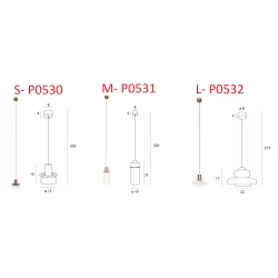 MAXlight Signature P0530/1/2 LED hanging lamps brass, metal + glass