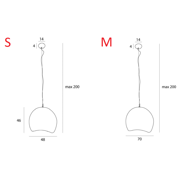 MAXlight Pierre P0533/4 lampa wisząca E27 15W IP20 biały 2 rozmiary