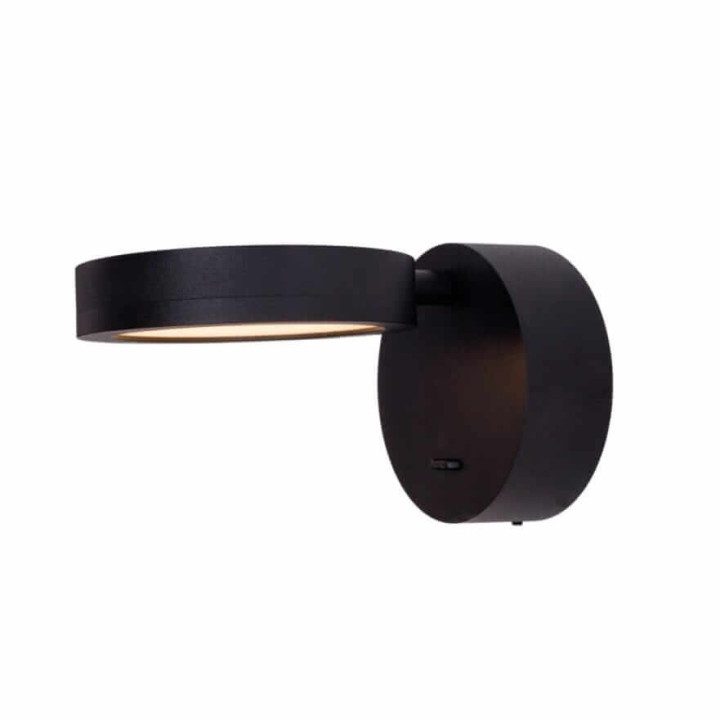 MAXlight Ibiza W0350 metalowy czarny kinkiet LED 3000K okrągły