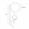 MAXlight Atom W0351 metal black LED wall lamp 3000K ball shape