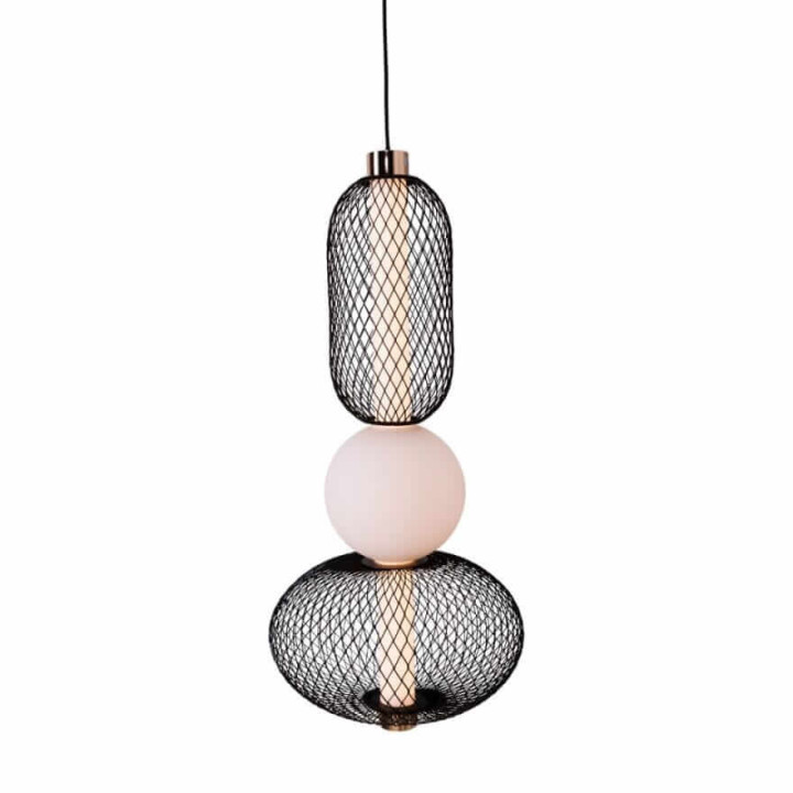 MAXLIGHT Bora P0591/2 LED hanging lamp black + gold, white balls