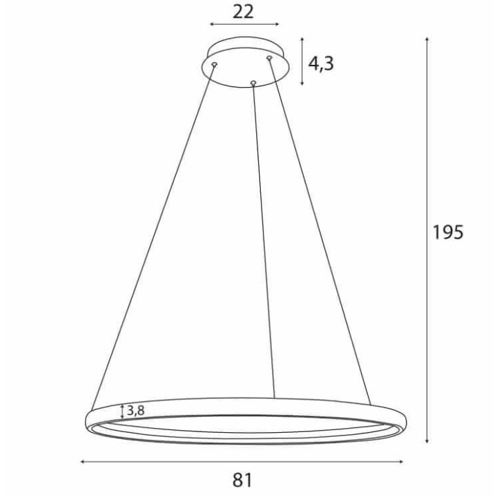 MAXLIGHT Qled P0557 black ring hanging lamp 80cm LED 40W 3000K