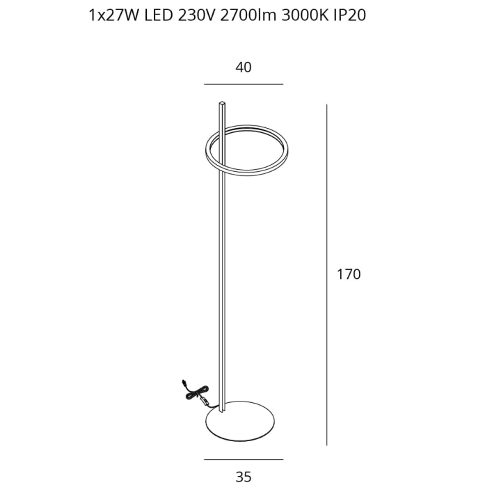 Maxlight Lozanna F0050, F0061 floor lamp gold, brown LED 3000K