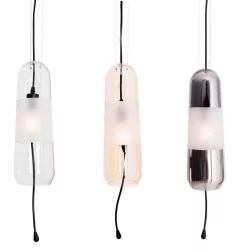 MAXLIGHT Mauri P0588/9/90 lampa wisząca E14 czarna, metal i szkło