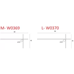 MAXlight Arne W0369/70 LED wall lamp 3000K black oblong 60/90 cm IP44
